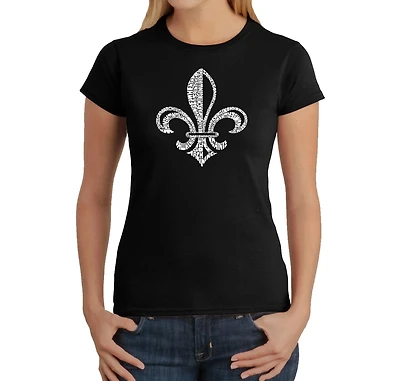 LA Pop Art Women's Word T-Shirt - Lyrics To When The Saints Go Marching