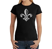 LA Pop Art Women's Word T-Shirt - Lyrics To When The Saints Go Marching