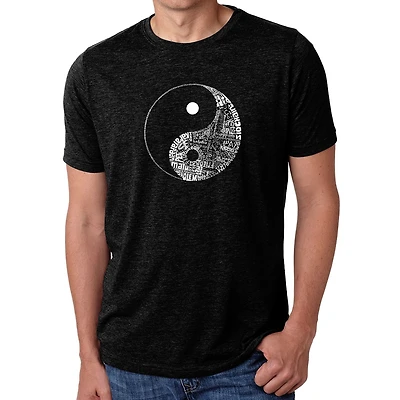 LA Pop Art Men's Cotton/Poly Blend Word T-Shirt - Yin Yang