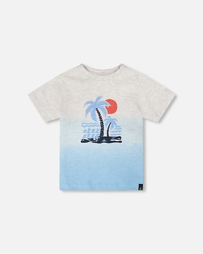 Deux par Deux Boys Organic Cotton Short Sleeve T-Shirt To Gradient