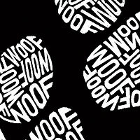 LA Pop Art Men's Cotton/Poly Blend Word T-Shirt - Woof Paw Prints
