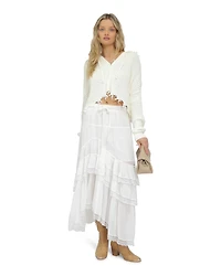 Belle & Bloom Womens Another Love Fringe Zip Knit