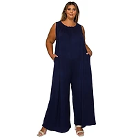 L I V D Women's Plus Size Olson Wide Leg Pocket Jumpsuit