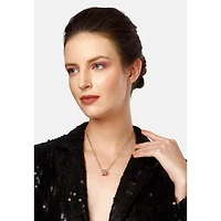 AGP PARIS Womens Diva Elegant Cylinder Inlaid Chain Pendant Necklace