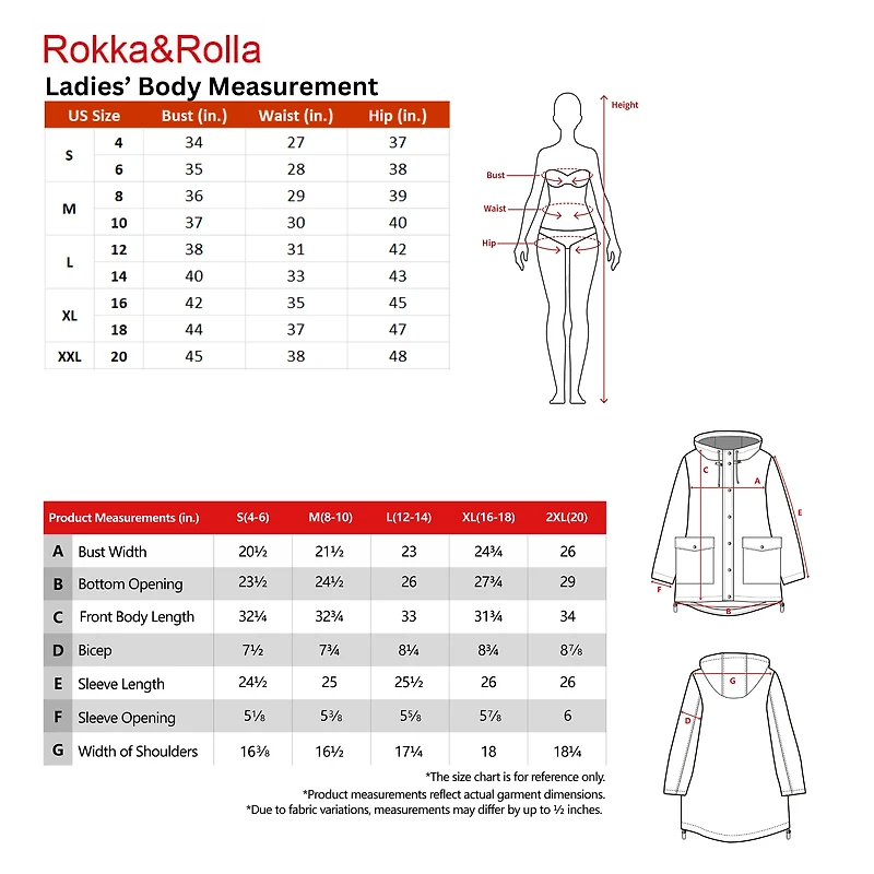 Rokka&Rolla Womens Waterproof Rubberized Rain Jacket