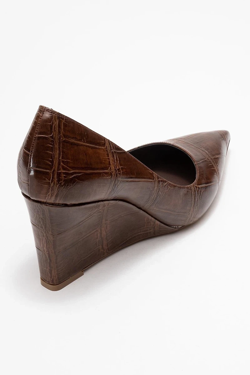Prologue Shoes Womens Puera Pointed Toe Wedge Pump