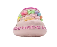 bebe Toddler Girl's EVA Clog Sandals with Bead and Charm Details Slip On Shoes