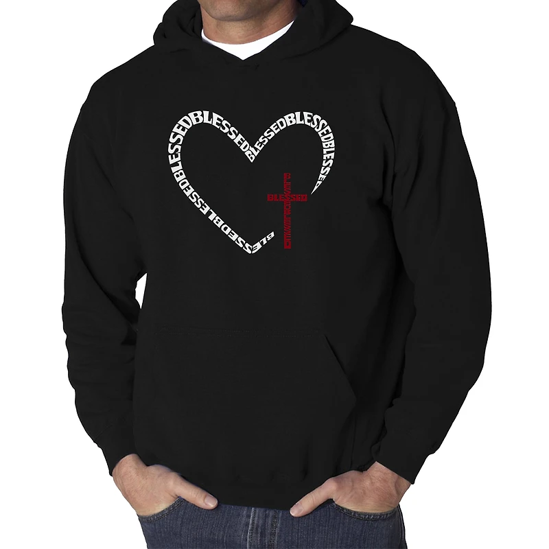 LA Pop Art Blessed Heart - Men's Word Hooded Sweatshirt