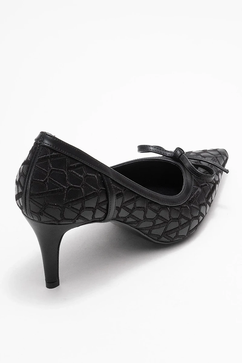 Prologue Shoes Womens Camden Bow Pointed Toe Pump