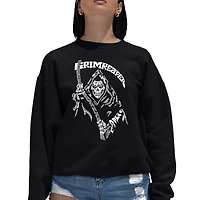 LA Pop Art Women's Word Crewneck Sweatshirt - Grim Reaper