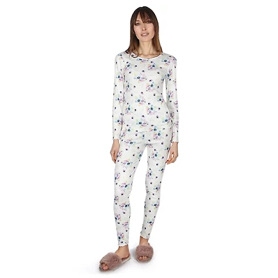 MeMoi Women's Scalloped Edge Floral Two-Piece PJ Set