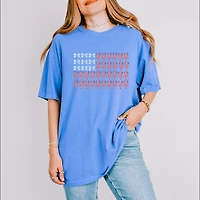 Simply Sage Market - Lobster American Flag Coquette Women's Garment Dyed Graphic T-Shirt