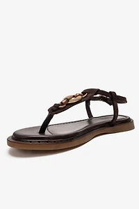 Forever & Always Womens Tiana Leather Buckled Sandals