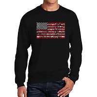 LA Pop Art Fireworks American Flag - Mens Word Crew Sweatshirt