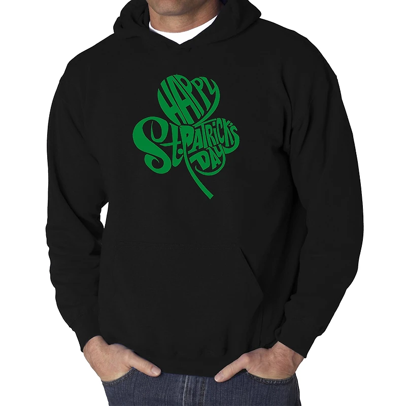 LA Pop Art St. Patrick's Day Shamrock - Men's Word Hooded Sweatshirt