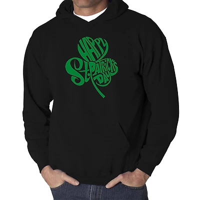 LA Pop Art St. Patrick's Day Shamrock - Men's Word Hooded Sweatshirt