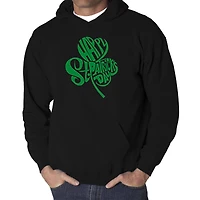 LA Pop Art St. Patrick's Day Shamrock - Men's Word Hooded Sweatshirt