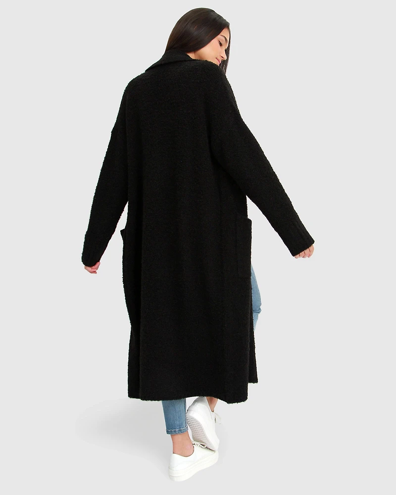 Belle & Bloom Womens Born To Run Sustainable Sweater Coat