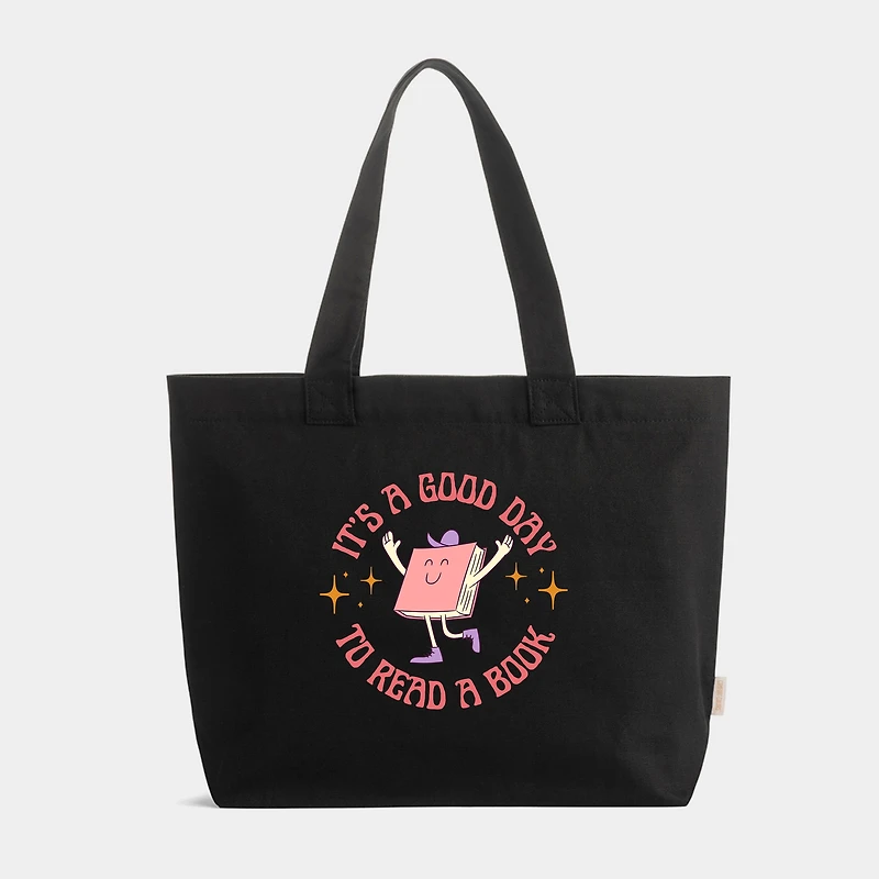 Simply Sage Market - Zippered Canvas Tote It's A Good Day To Read Book