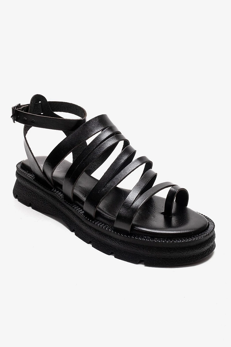 Forever & Always Womens Pelsa Leather Multi Strap Sandals