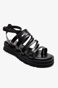 Forever & Always Womens Pelsa Leather Multi Strap Sandals