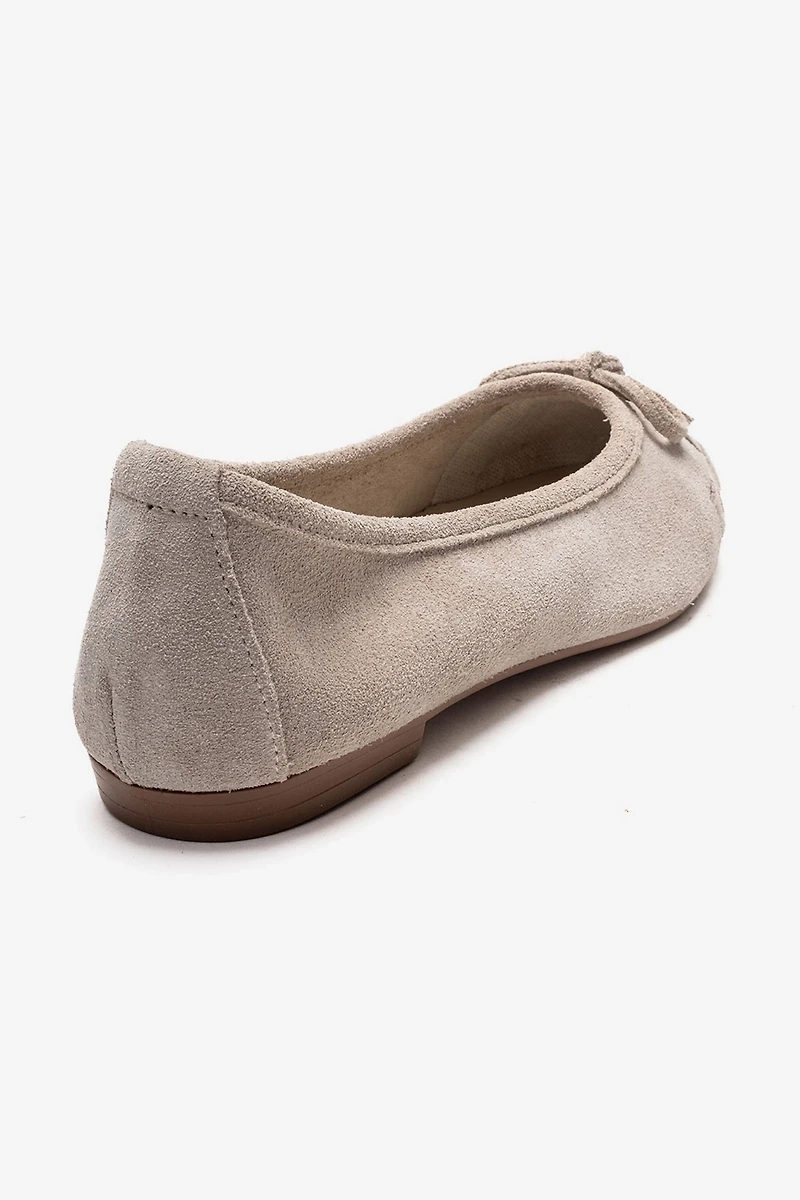 Forever & Always Womens Nopos Leather Cap Toe Ballet Flats