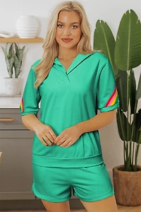 Threaded Pear Women's Anaya Collared Short Sleeve Top