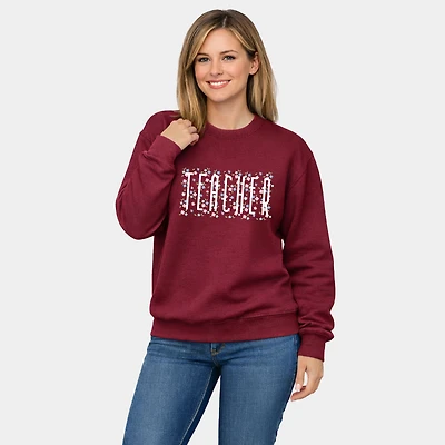 Simply Sage Market - Teacher Tall Floral Women's Graphic Sweatshirt