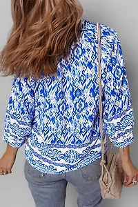Threaded Pear Women's Anne 4 Sleeve Tied Blouse