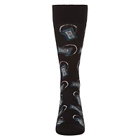MeMoi Slick Beats Cassette Player Men's Bamboo Blend Crew Socks