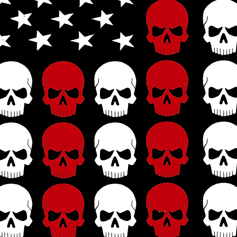 LA Pop Art Men's Cotton/Poly Blend T-Shirt - Skull Flag
