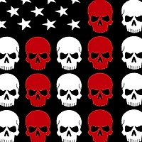 LA Pop Art Men's Cotton/Poly Blend T-Shirt - Skull Flag