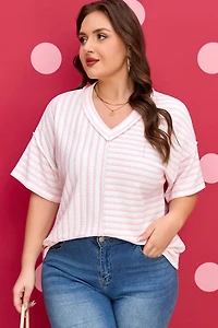 Threaded Pear Women's Nora Seam Patchwork T PLUS Shirt