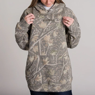 Embroidered Western Babe - Camo Hoodie