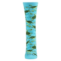 MeMoi Turtle Time Bamboo Blend Crew Socks