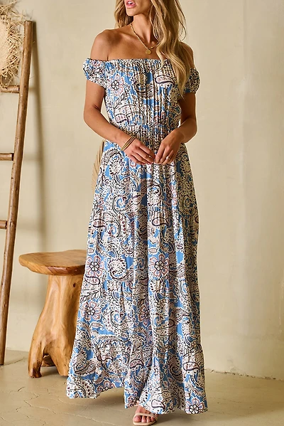 Threaded Pear Women's Bria Off Shoulder Maxi Dress