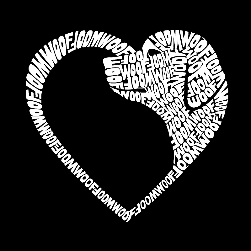LA Pop Art Dog Heart - Men's Word Crew Sweatshirt