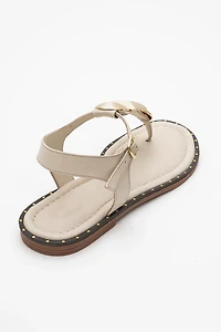 Forever & Always Womens Giulia Leather Flat Sandals