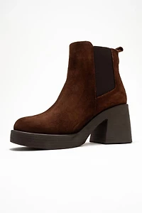 Forever & Always Womens Lysa Leather Platform Boots
