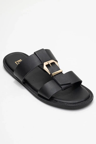 Forever & Always Womens Sveta Leather Buckled Sandals