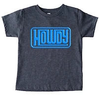 The Juniper Shop - Howdy Square Puff Print Toddler Short Sleeve Graphic T-Shirt
