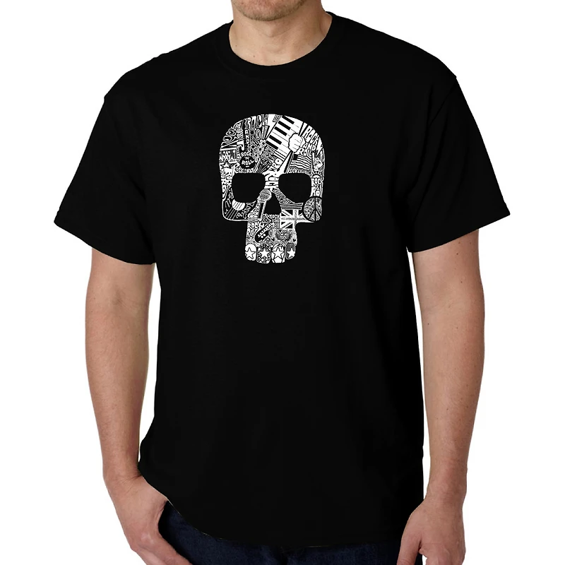 LA Pop Art Men's Word T-Shirt - Rock n Roll Skull