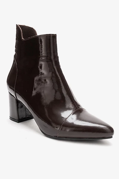 Forever & Always Womens Gael Leather Block Heel Boots