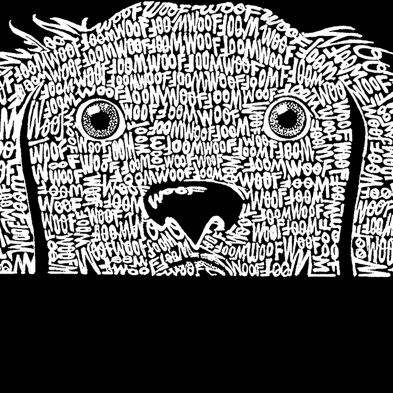 LA Pop Art Peeking Dog - Men's Word Hooded Sweatshirt