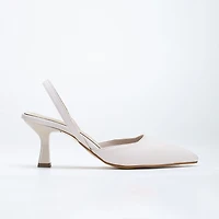 Forever & Always Womens Rae Slingback Kitten Heel Pumps