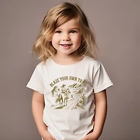 The Juniper Shop - Blaze Your Own Trail Cowgirl Toddler Short Sleeve Graphic T-Shirt