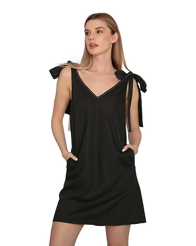 Belle & Bloom Womens Burning Love Tie Shoulder Mini Dress