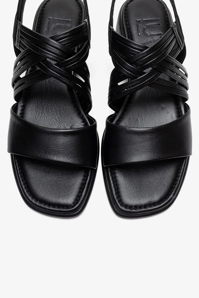 Forever & Always Womens Livello Leather Multi Strap Sandal