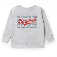 The Juniper Shop - Baseball Words Stacked Youth Graphic Sweatshirt