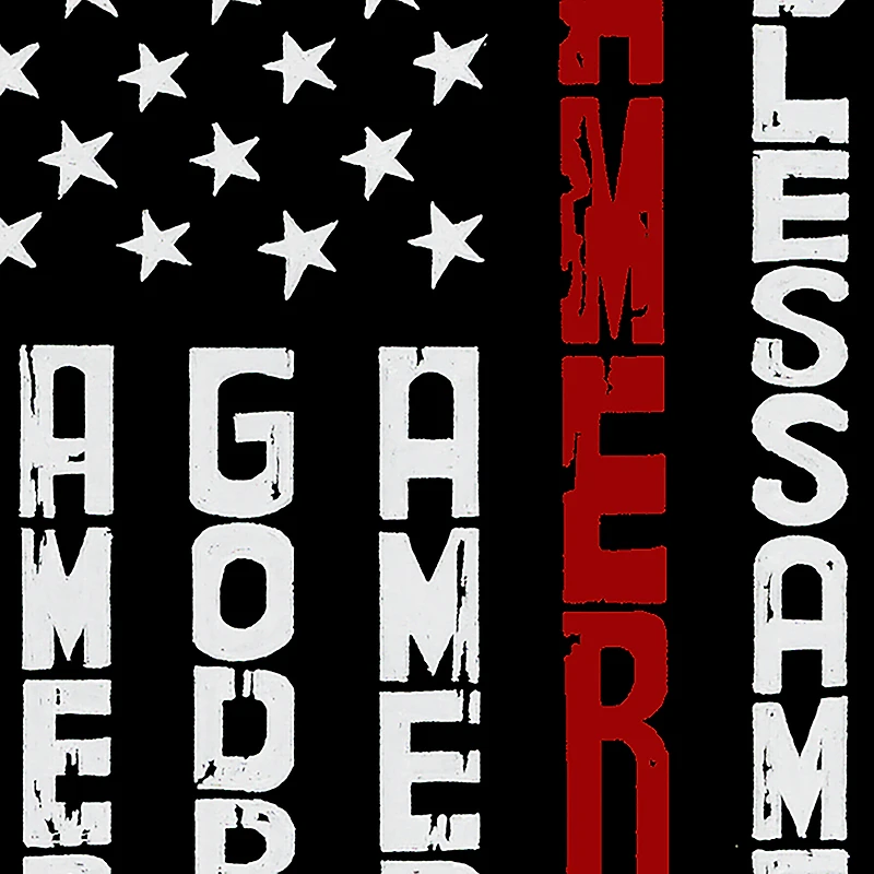 LA Pop Art Men's Cotton-Poly Word T-Shirt - Cross Flag